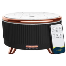 Încarcă imaginea în vizualizatorul Galerie, Difuzor aromaterapie si uleiuri esentiale, cu telecomanda, design elegant cu marmura si auriu, 7 culori led, temporizator, negru