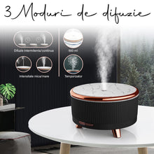 Încarcă imaginea în vizualizatorul Galerie, Difuzor aromaterapie si uleiuri esentiale, cu telecomanda, design elegant cu marmura si auriu, 7 culori led, temporizator, negru