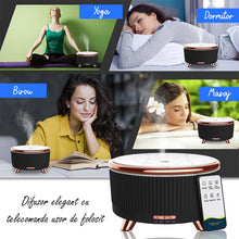 Încarcă imaginea în vizualizatorul Galerie, Difuzor aromaterapie si uleiuri esentiale, cu telecomanda, design elegant cu marmura si auriu, 7 culori led, temporizator, negru