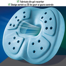 Încarcă imaginea în vizualizatorul Galerie, Perna ortopedica pentru sezut din spuma cu memorie, greutate maxima 100 de kg, model antiperspirant, maner pentru transport, husa cu model, partea inferioara aderenta, 43 x 38 x 7 cm