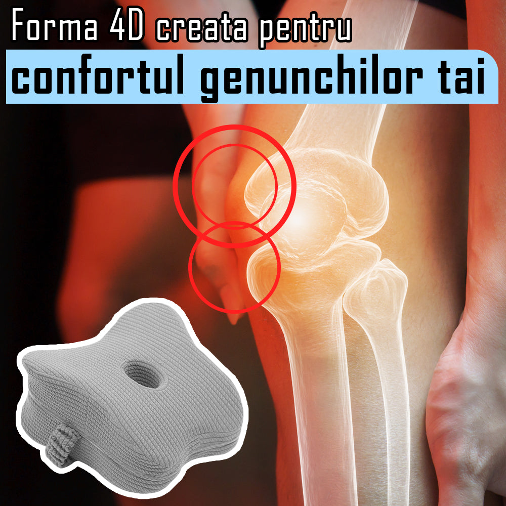 Perna ortopedica pentru genunchi si picioare 4D din spuma cu memorie, design mulat pentru confort